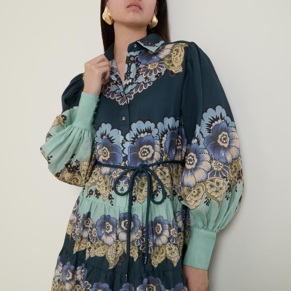 ALEMAIS Madalena Ramie Shirtdress size 6 EUC - Picture 12 of 16